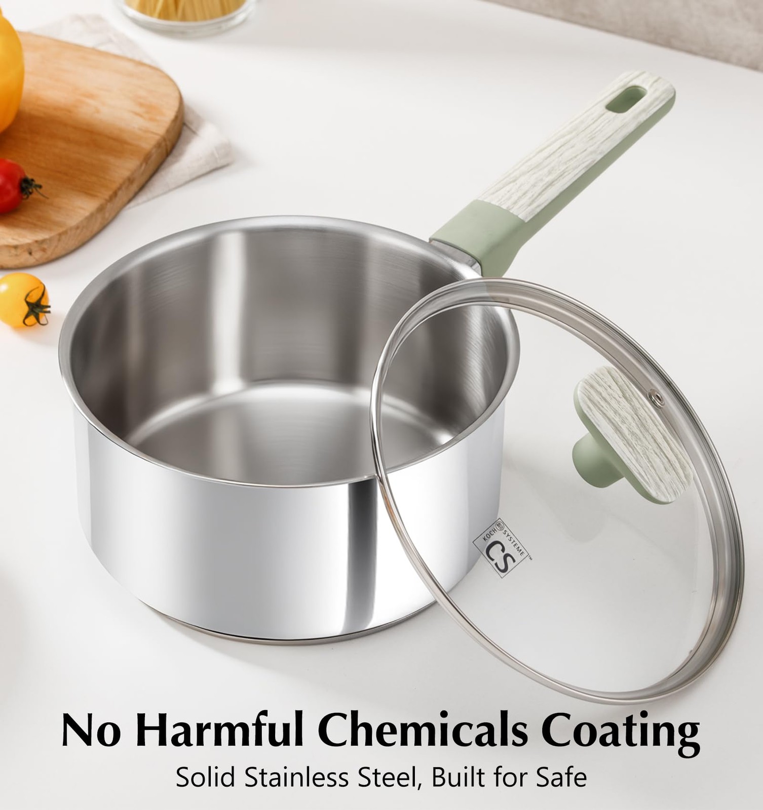 Koch Systeme Cs 6 Pcs Stainless Steel Sauce Pan Set 2Qt 3Qt Stainless Steel Pot