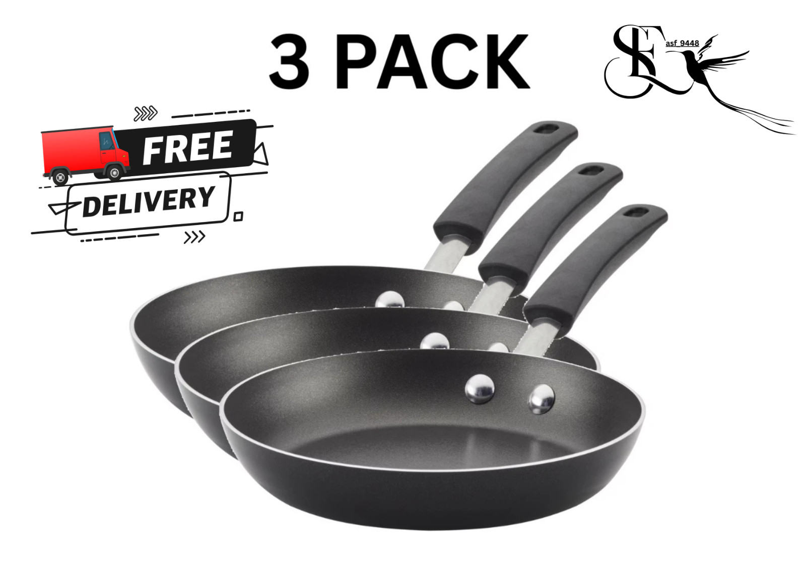 Farberware Easy Clean 8 Inch Nonstick Frying Pan Skillet Pack of 3