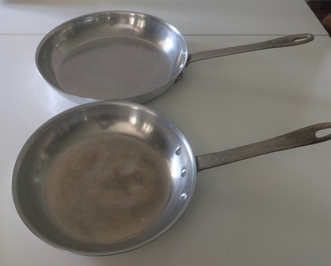Vintage Dura-Ware Commercial Aluminum Fry Pan Skillet Lot 912 911 Heavy Duty NSF