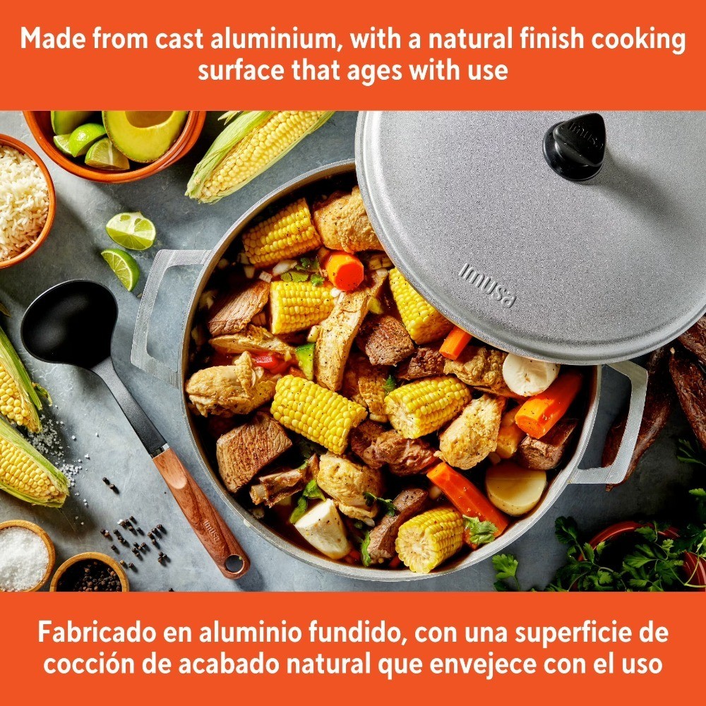 Large 11.6 Quart Cast Aluminum Dutch Oven Pot with Lid, 36cm Caldero for Cooking