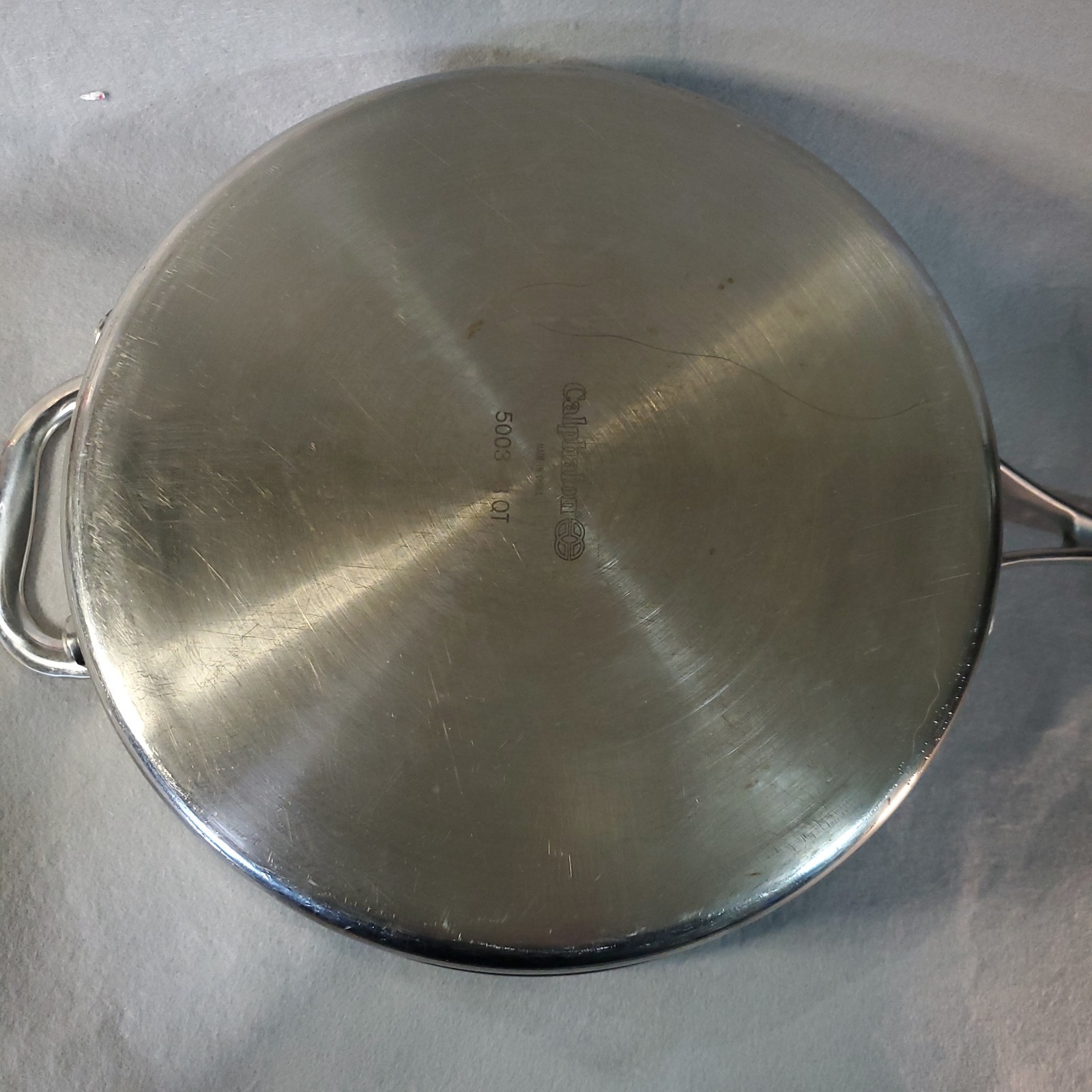 Calphalon 3 QT Quart Stainless Steel Pan Skillet Saute w/Glass Lid #5003 – READ