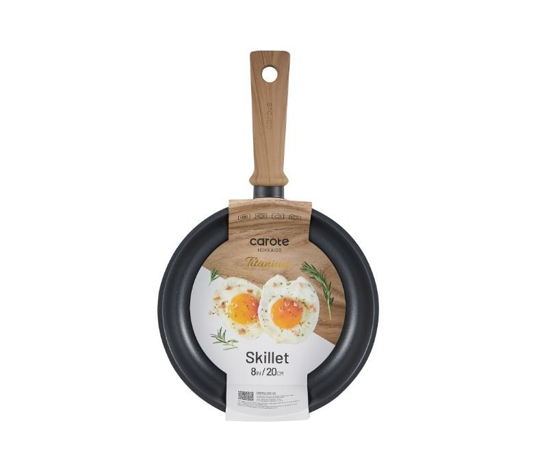 Titanium Nonstick Frying Pan Skillet Induction Compatible 8 Inch Fry Pan Without