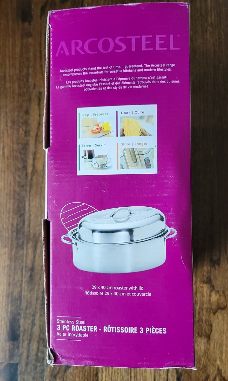 Arco Stainless Steel Dome Roaster Pan 15.5″ x 12″ Oval – New