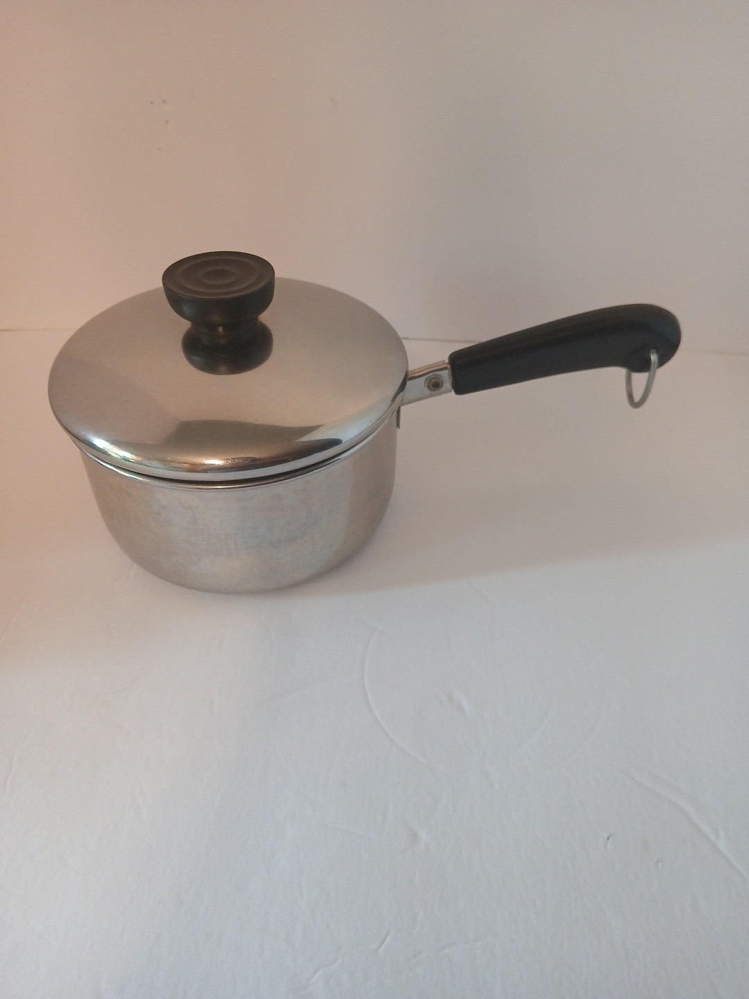 Revere Ware 1 Qt Stainless Sauce Pan Pot And Lid Disc Bottom Tri Ply Clinton 94k