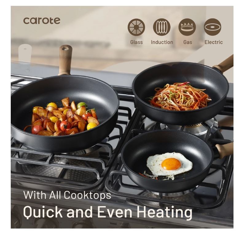 Titanium Nonstick Frying Pan Skillet Induction Compatible 8 Inch Fry Pan Without