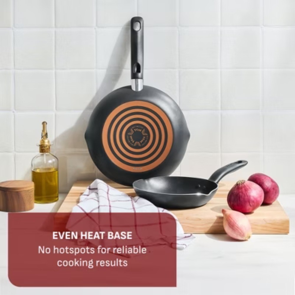 T-fal 10.5″ Frying Pan w/Lid, Simply Cook Nonstick Black