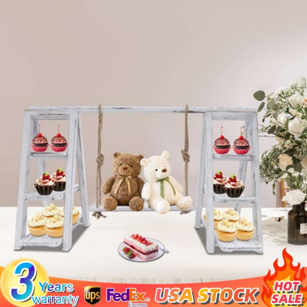 3 Tier Cupcake Stand Table Display Set With Removable Trays Serving Ladder Stand
