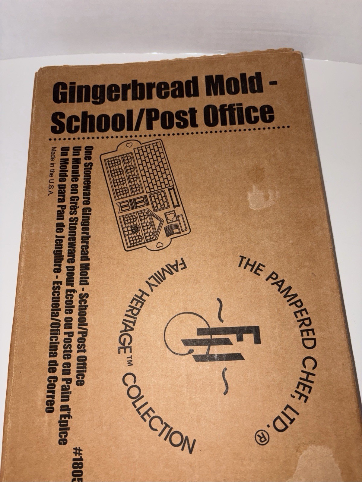 VTG Pampered Chef Stoneware Gingerbread House Mold Family Heritage #1800 USA