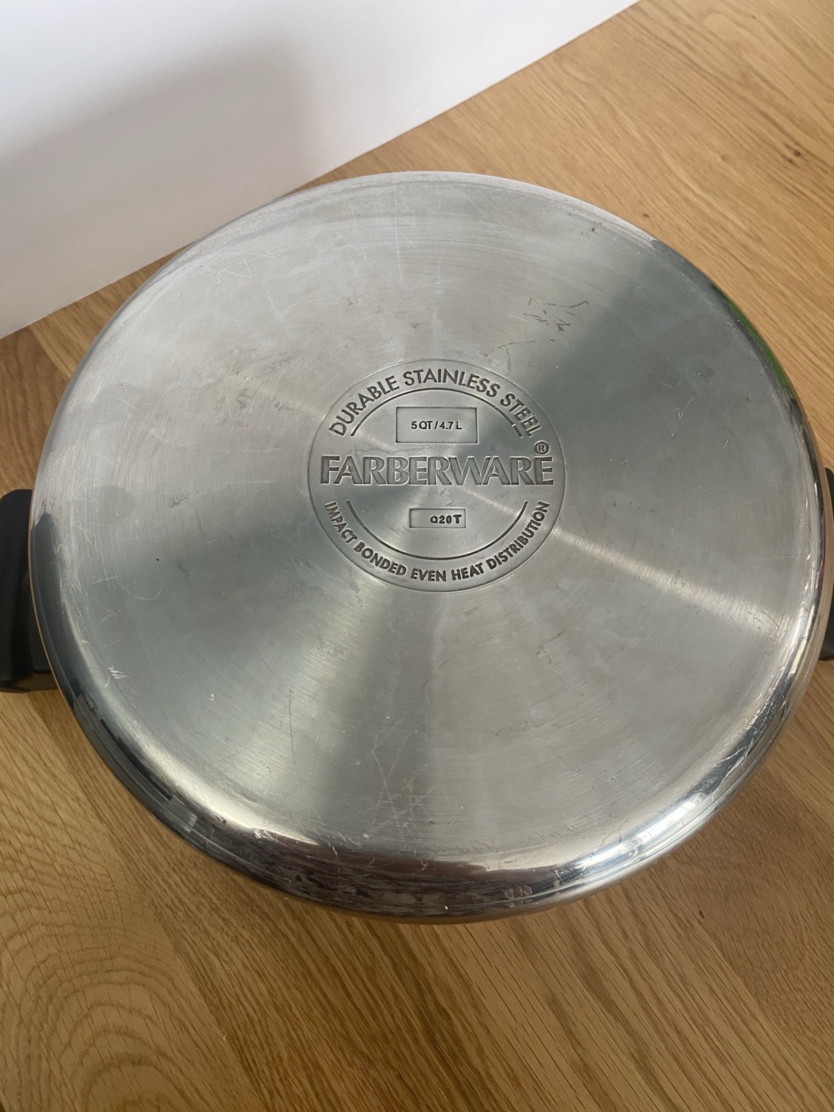 Farberware 5 QT Stainless Steel Stock Pot W/Glass Lid Dutch Oven Impacted Bonded