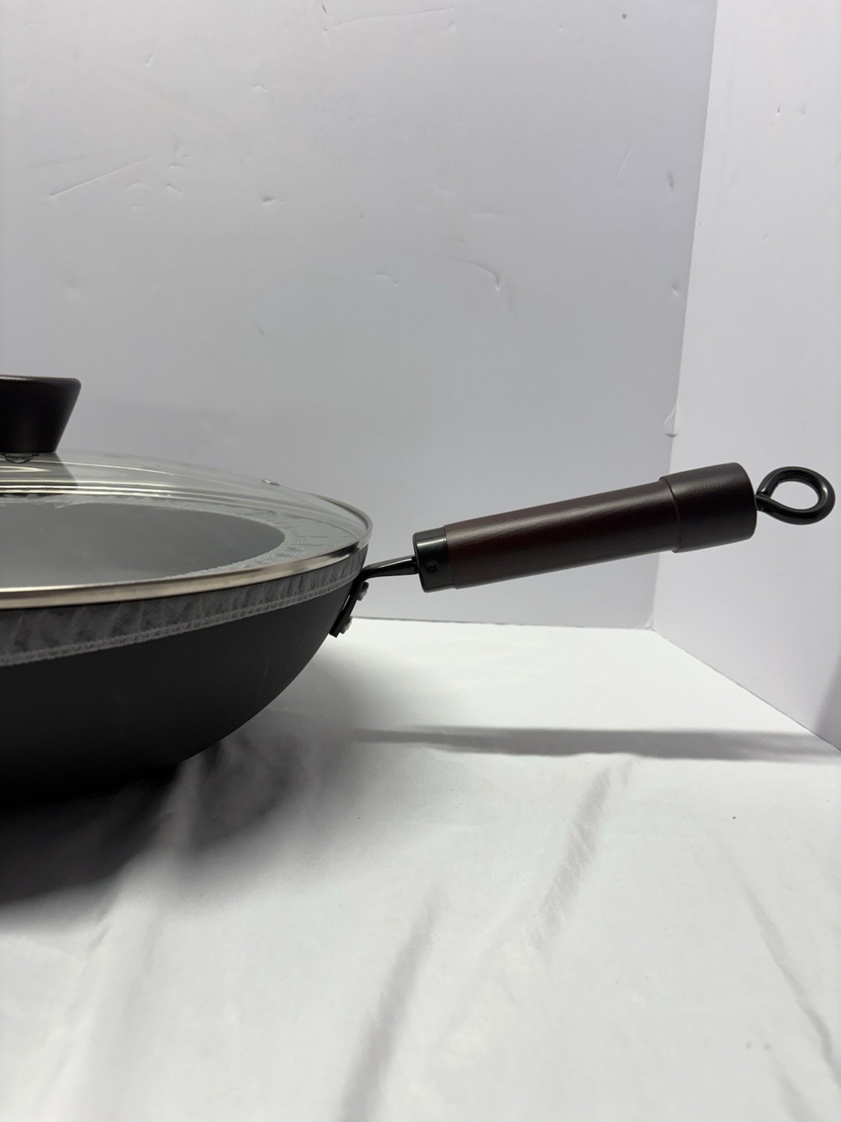 12-inch, Carbon Steel, Wok With Lid, Black Matte