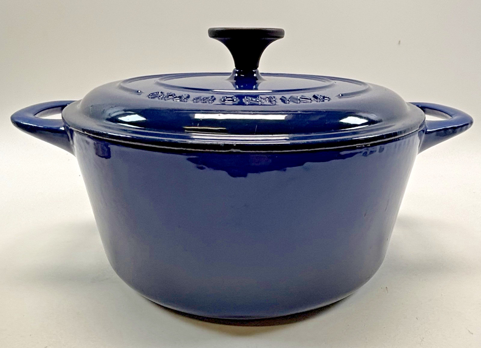 Tramontina Dutch Oven 5.5 Qt Round Enameled Cast Iron Sapphire Blue Lid