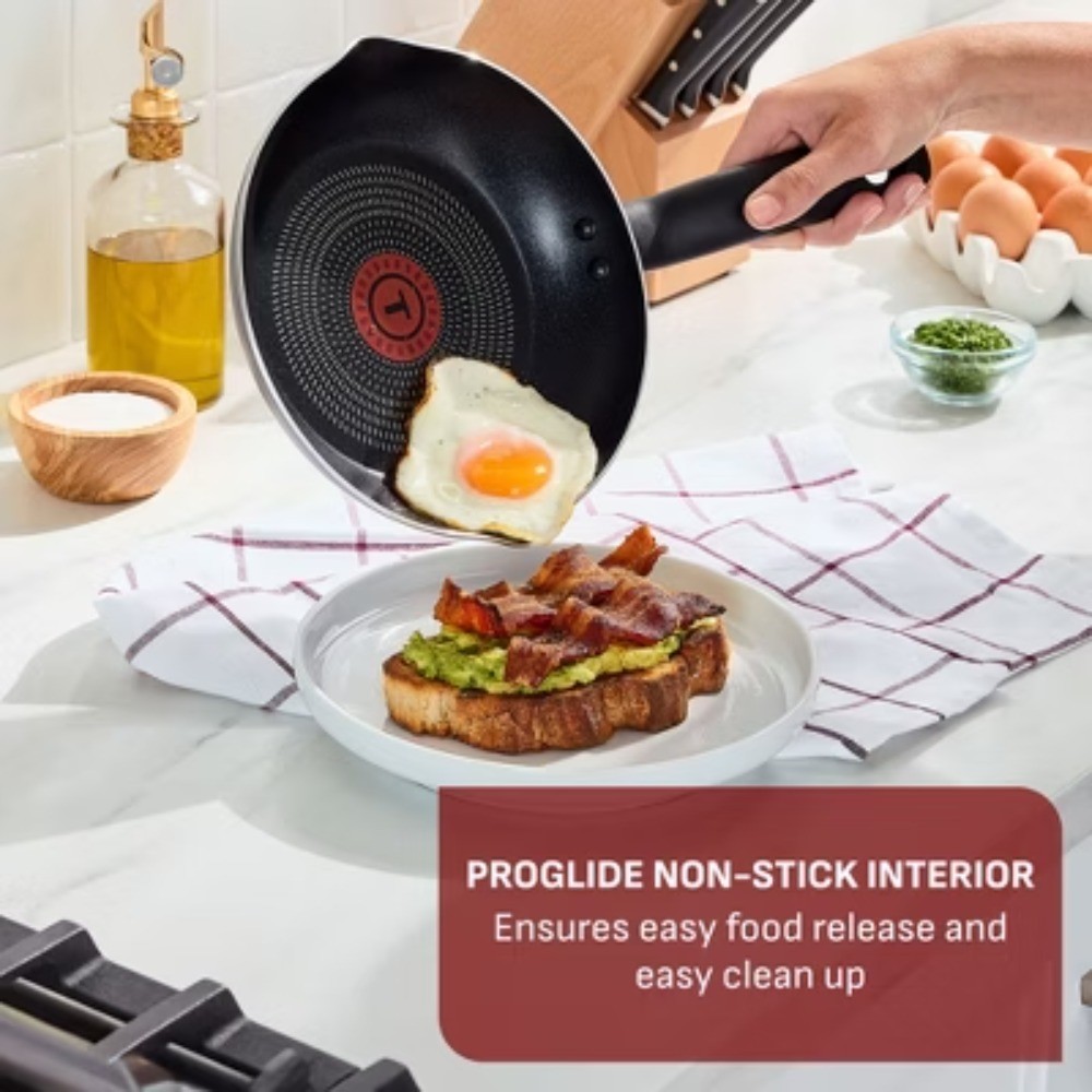 T-fal 10.5″ Frying Pan w/Lid, Simply Cook Nonstick Black