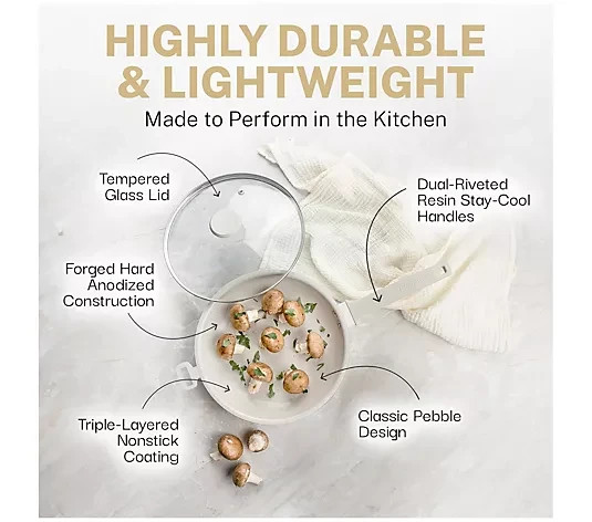 Granitestone Desert Beige 4 QT Nonstick Jumbo Cooker with Lid