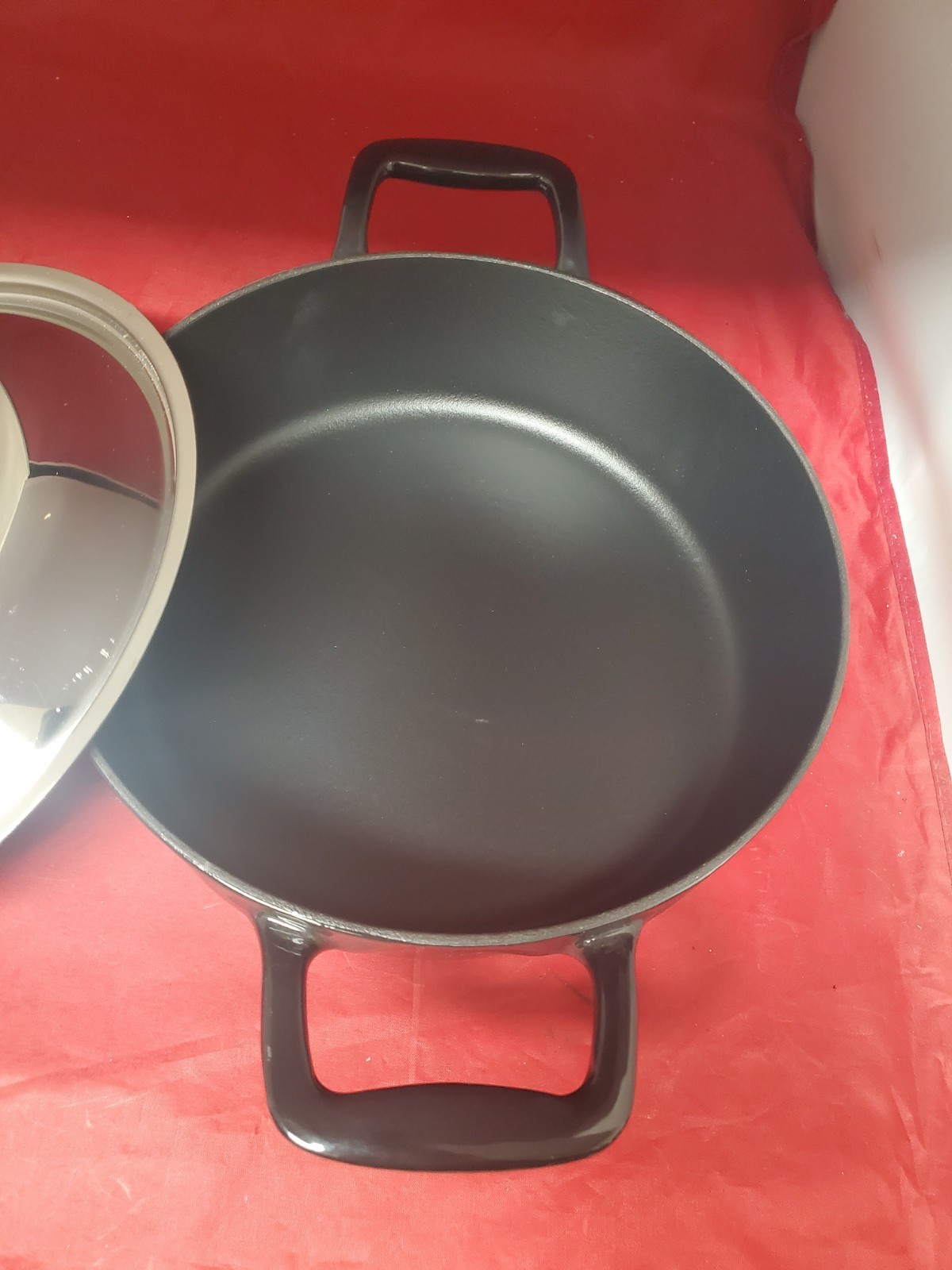 All-Clad Cast Iron Pot Enameled Brasier Dutch Oven w/ SS Lid 4Qt