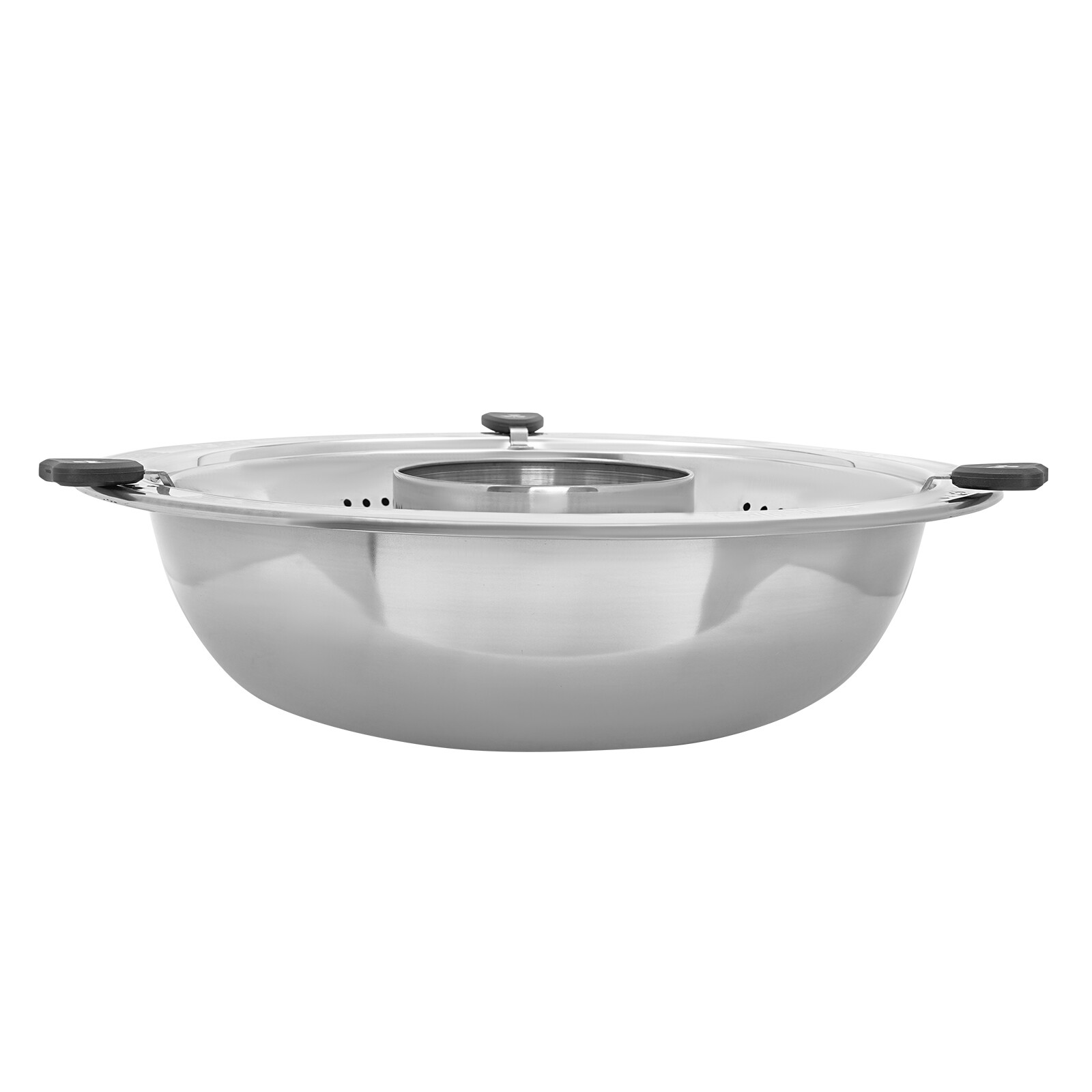 Stainless Steel Chinese-style Rotary Lifting Hot Pot with Divider Fit most stove