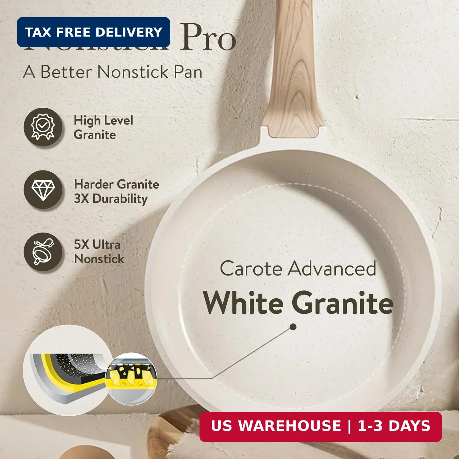 CAROTE Pots and Pans Set, Nonstick Cookware Sets, 21pcs Induction Cookware Kitch