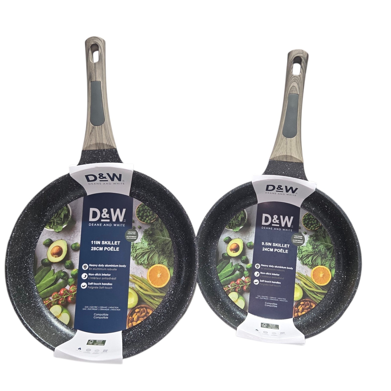 D&W Deane And White Cookware 9.5″/11″ Frying Pan Set Nonstick Skillet Induction