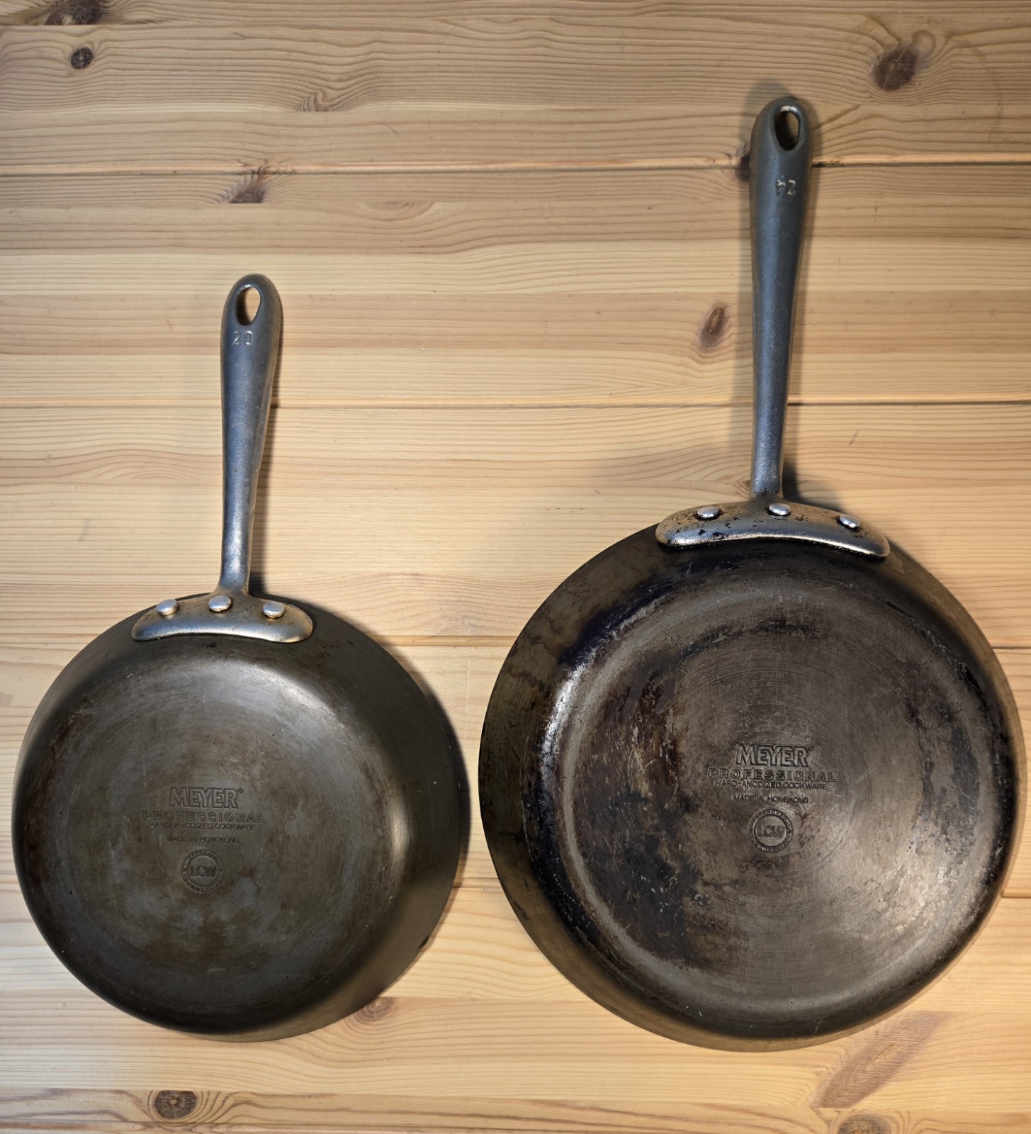 Lot 2 Vintage Meyer Professional Hard-Anodized Pan Commercial Cookware Hong Kong