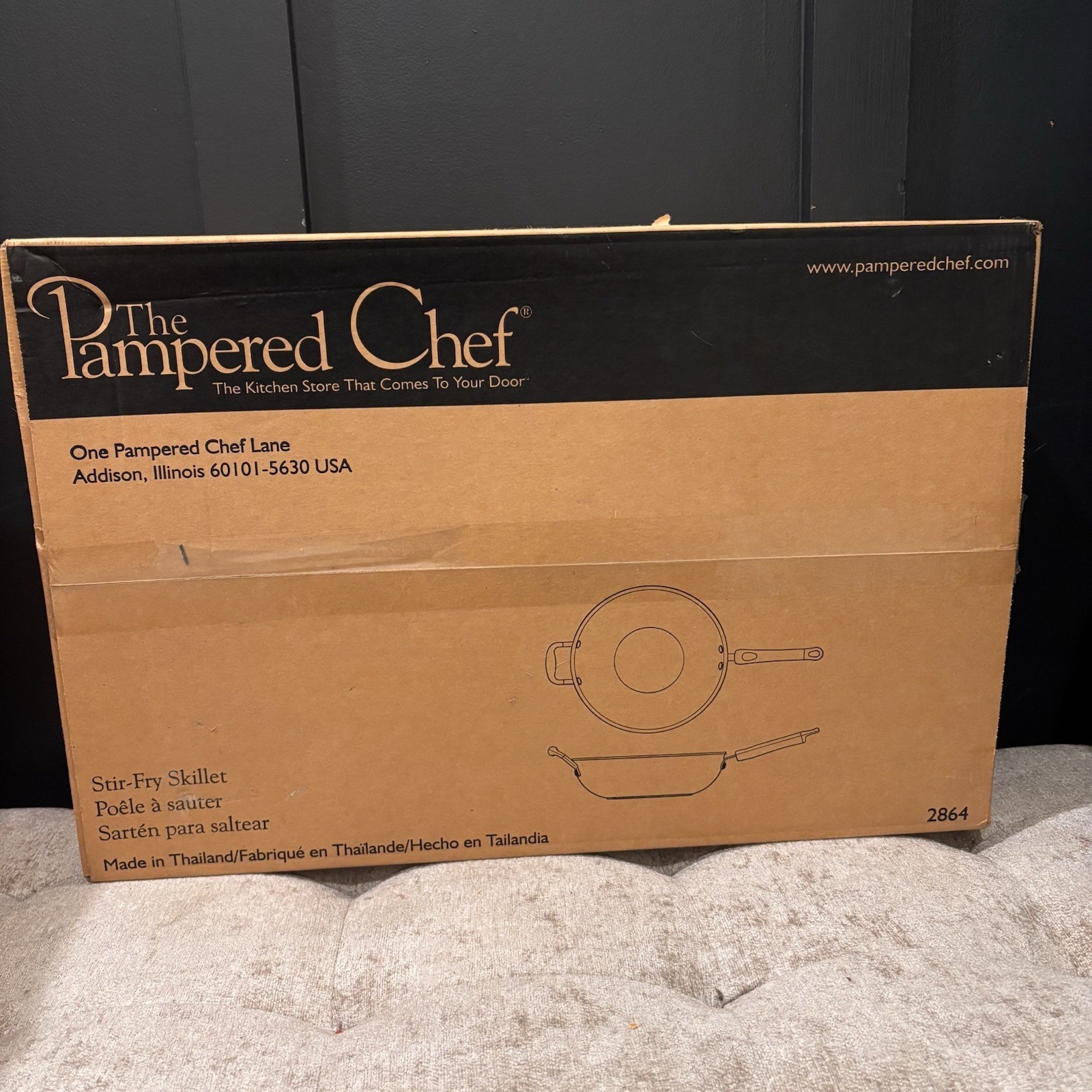 Pampered Chef Stir Fry Skillet Wok Pan Non Stick Double Handles No Lid 2864