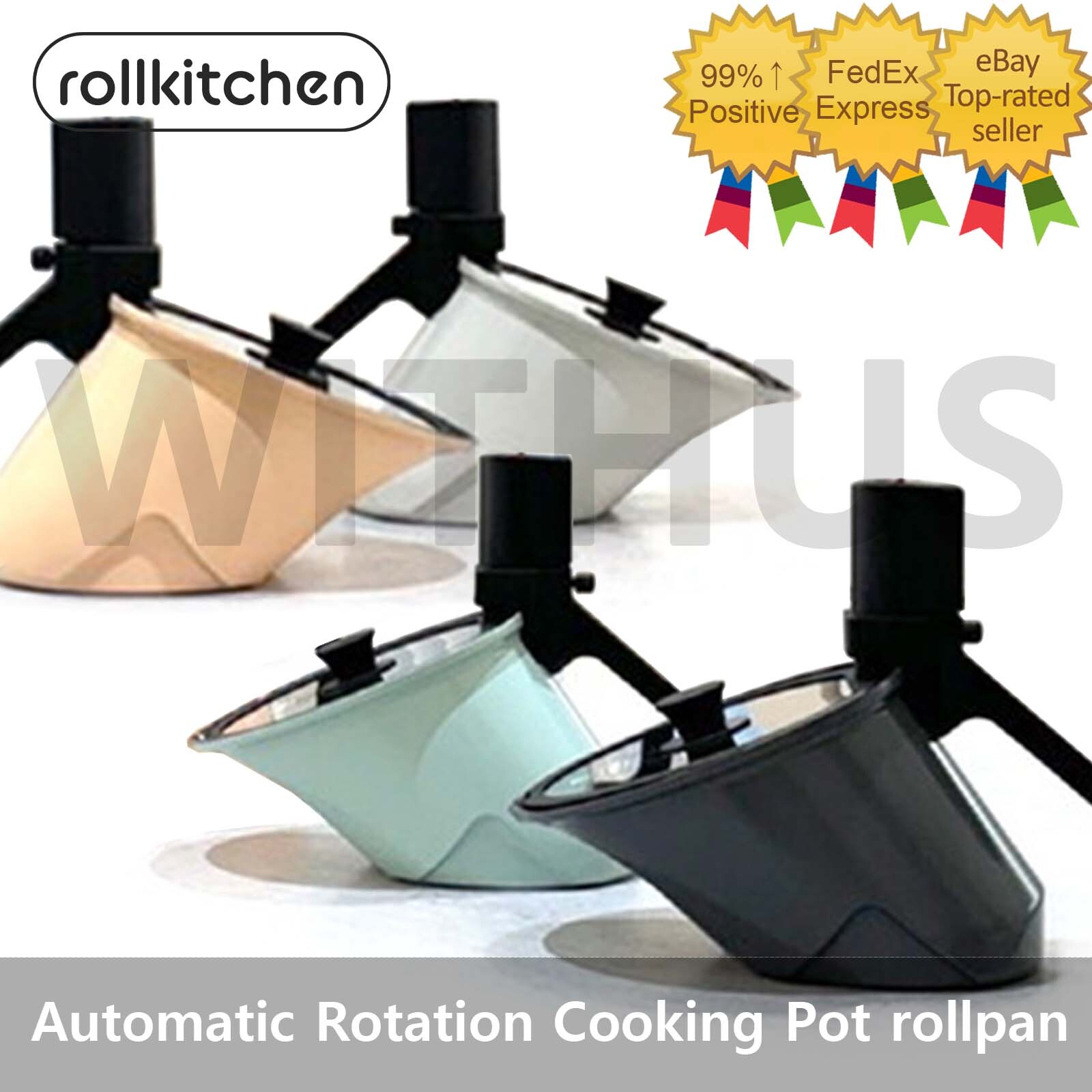 rollkitchen rollpan NEW ORIGINAL Automatic Rotation Cooking Pot Camping Oven
