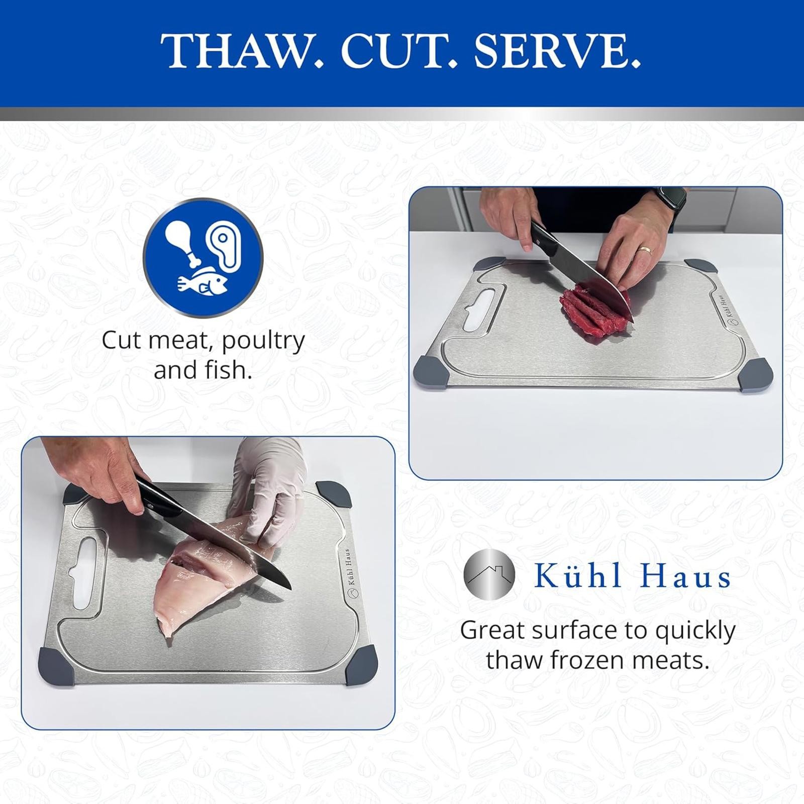 Titanium Cutting Board Non-Slip Juice Groove Extra Large Heavy Duty Kitchen New