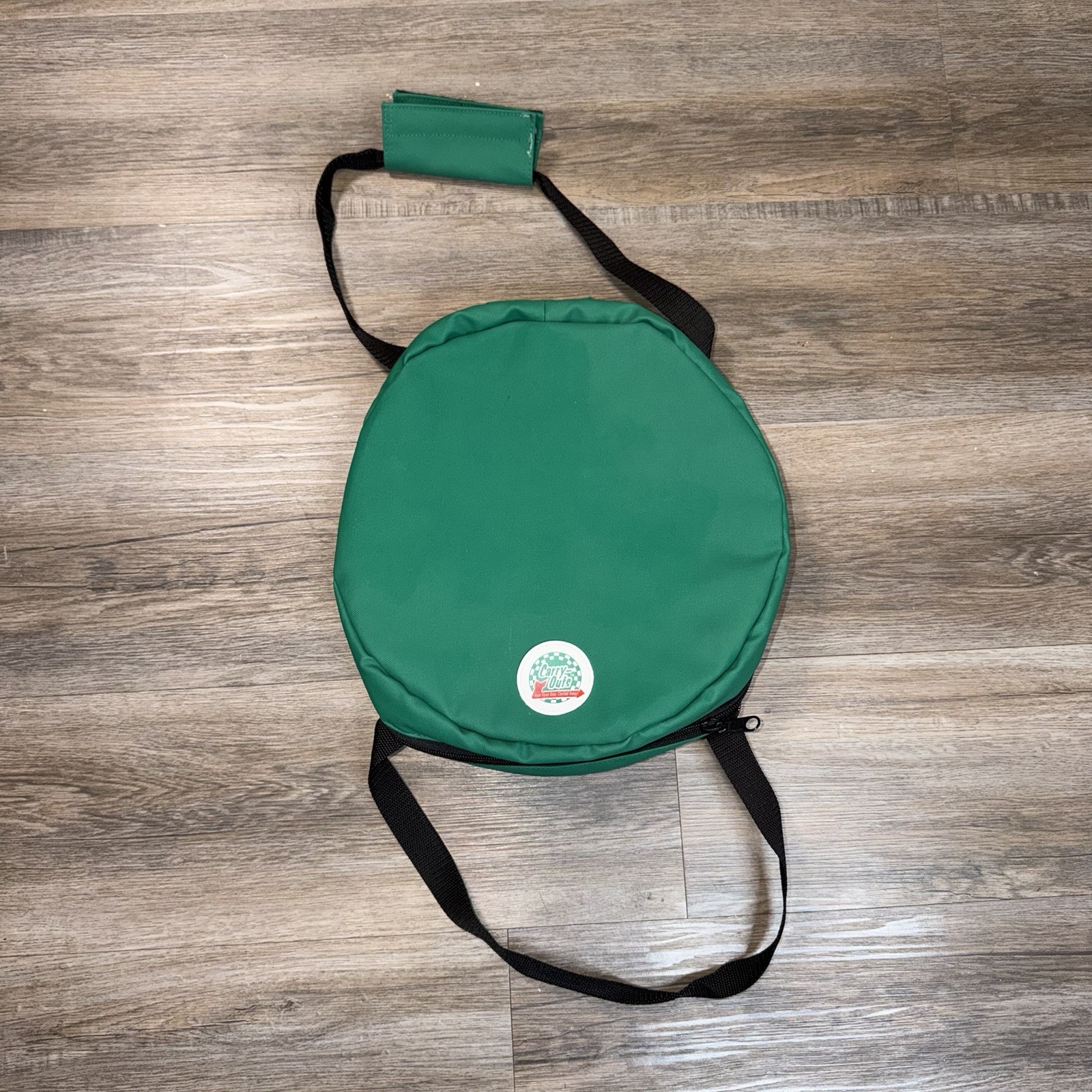 VTG Anchor Hocking Green Insulated Tote Bag Zippered Closure Strap Cold Hot Food
