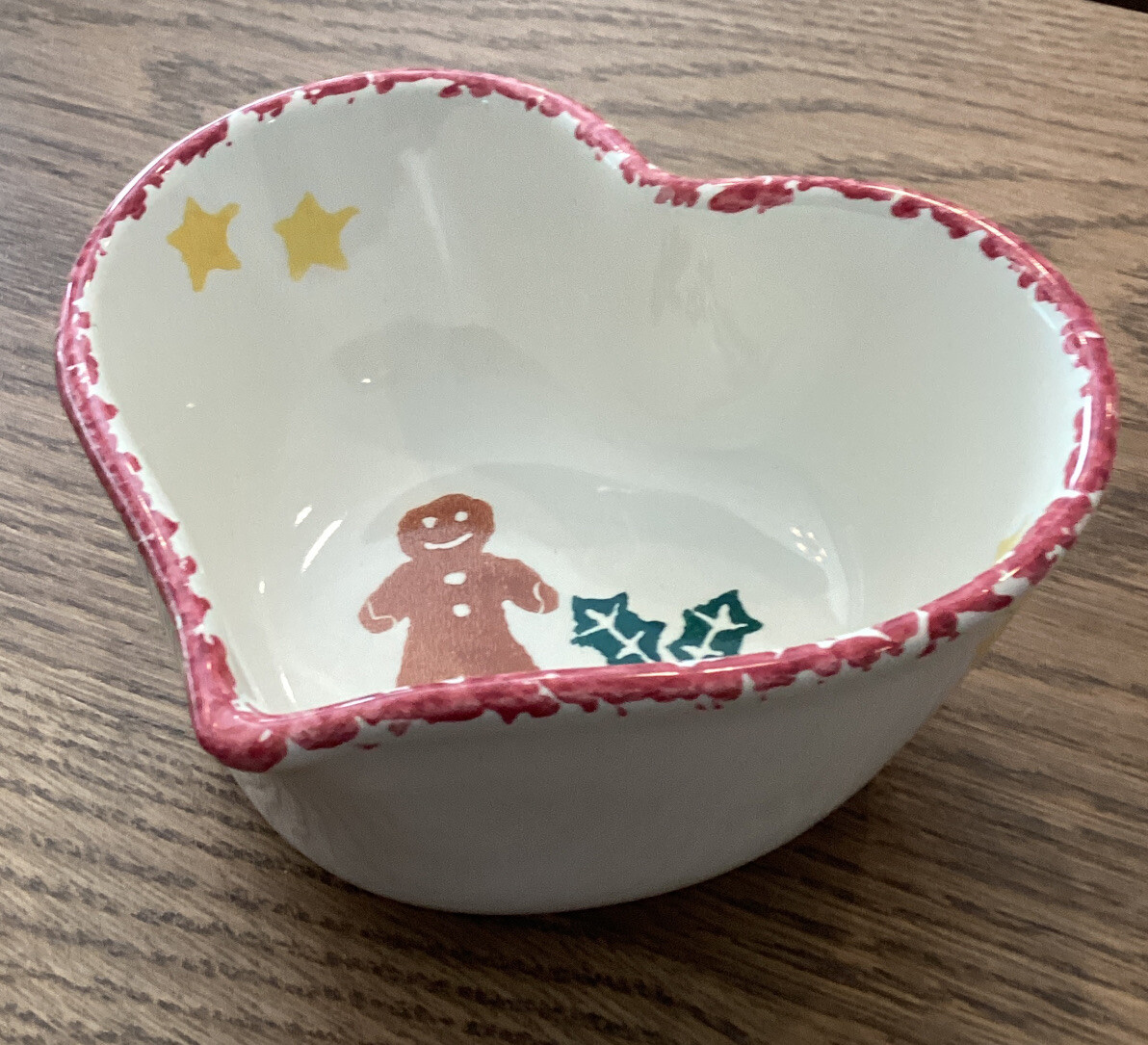 Chaparral Heart Shaped Stoneware Christmas Baking Dish Bowl 5.5″ X 4.5″ X 2″ USA
