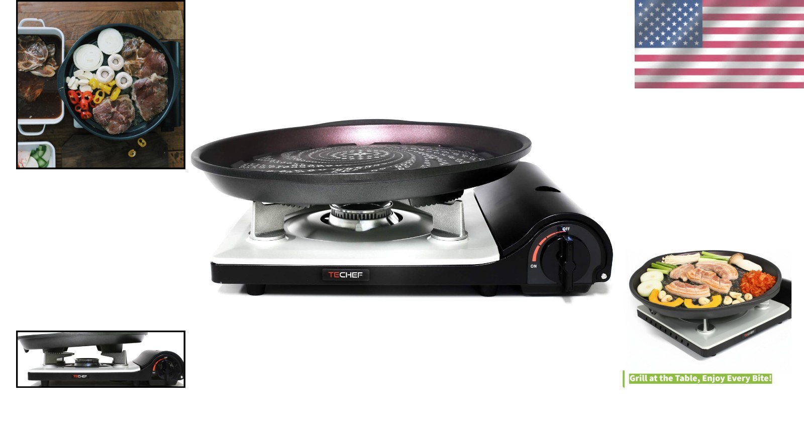 Portable Stove and Grill Pan Set for Outdoor Cooking