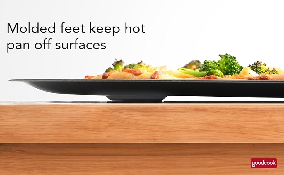 AirPerfect Insulated Nonstick Carbon Steel Pizza Pan with Cutting Guides,