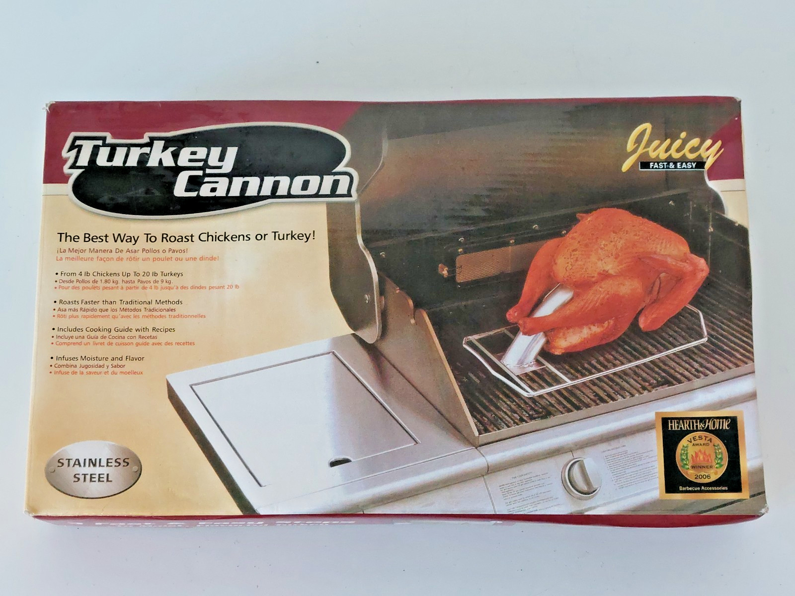 NEW in Box Stainless Steel TURKEY Chicken Cannon ROASTING RACK