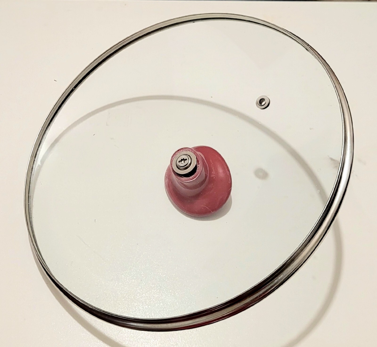 T-fal lid Red knob Replacement 10″` Round Vented Clear Glass