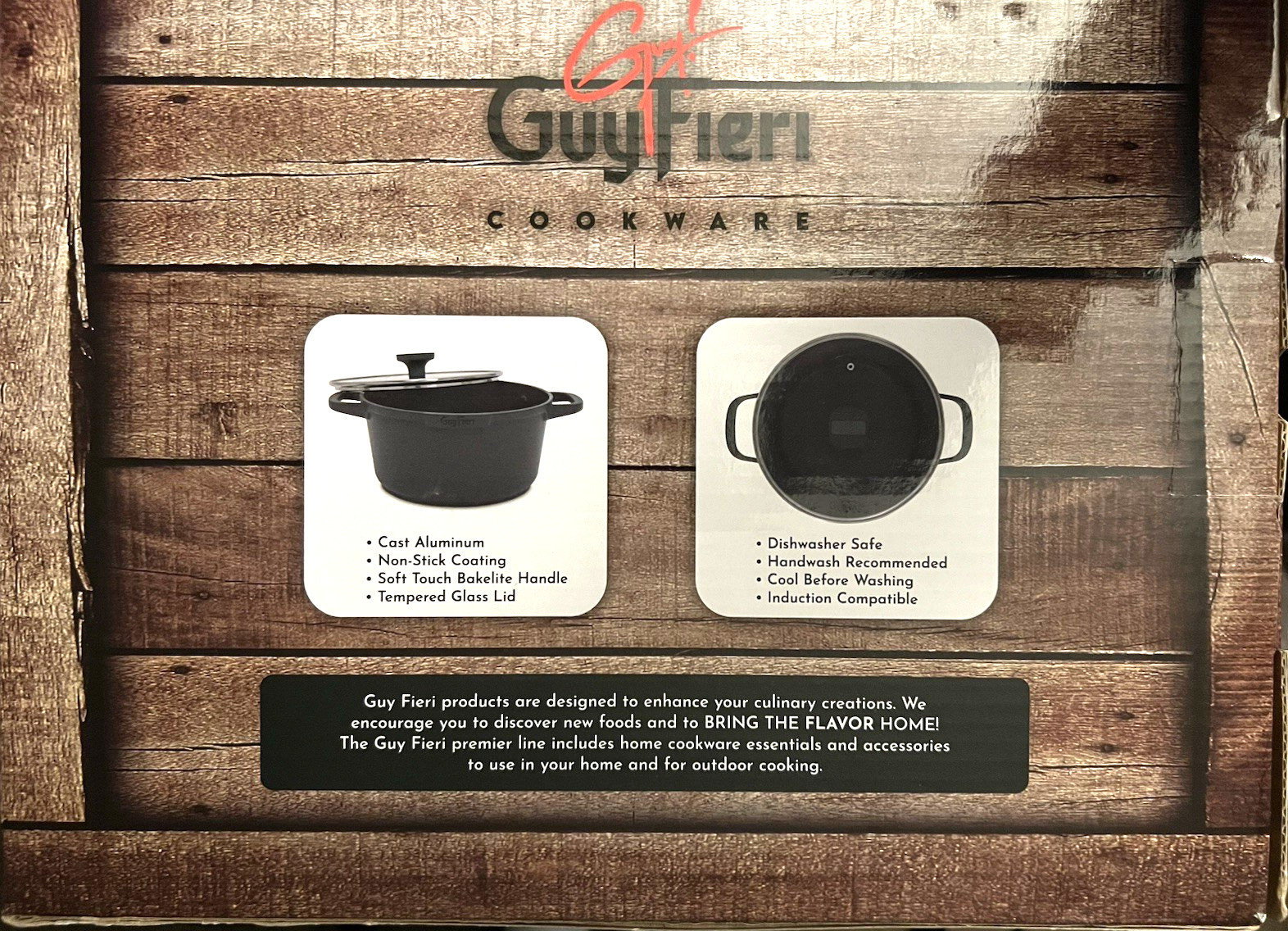 Guy Fieri 4.7 Qt. Gunmetal Cookware Casserole w/Lid