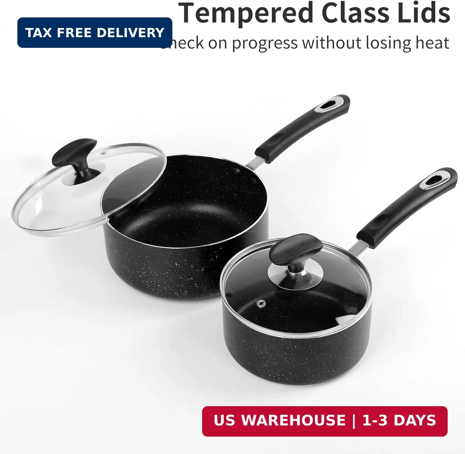 Nonstick Saucepan Set – 1.5 Quart and 2.5Quart,Ultra Non Stick Sauce Pan Small P