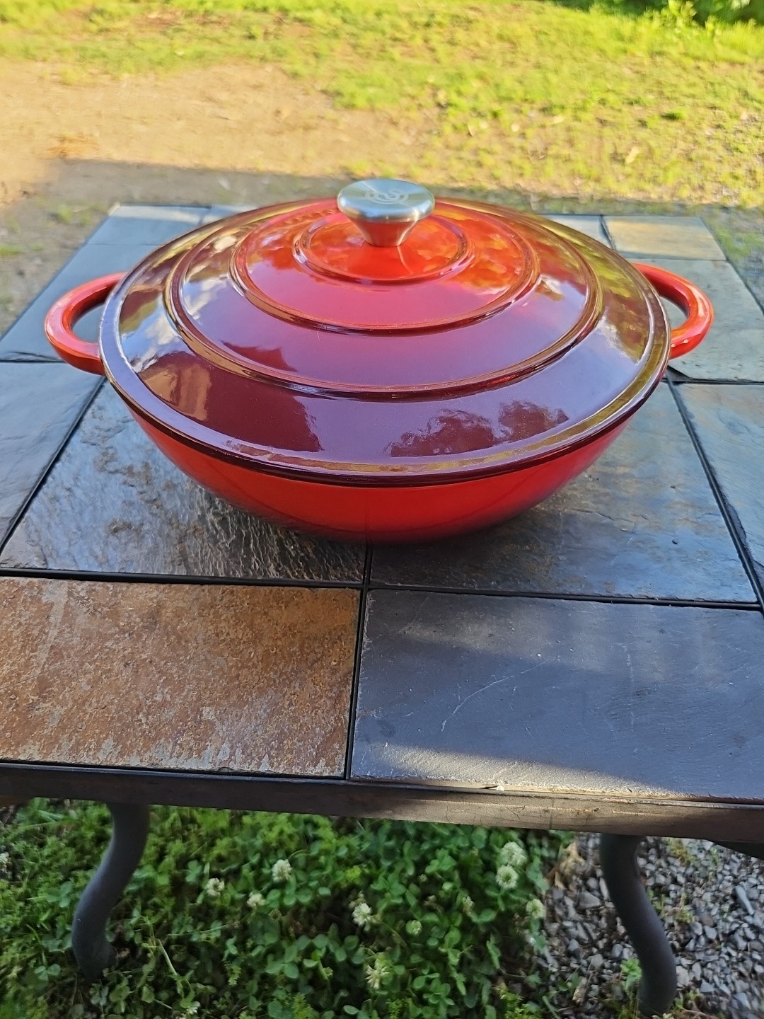 Cook Essentials 5qt Cast Iron Braiser Dutch Oven 12″ × 4″ deep – 15″ × 6″ NEW