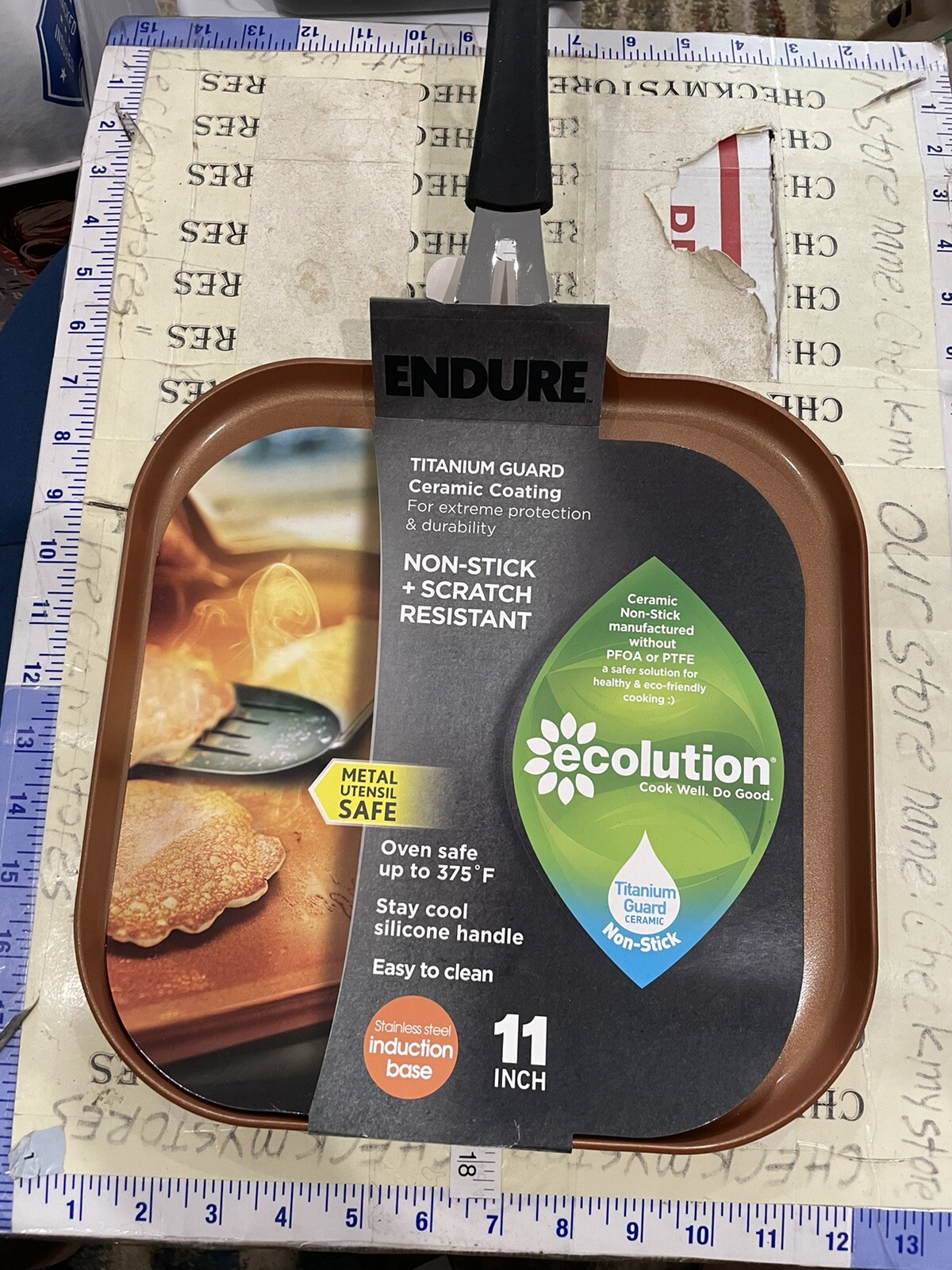 Ecolution Endure 11 Inch Nonstick Griddle | Induction Base | Oven Safe, Copper