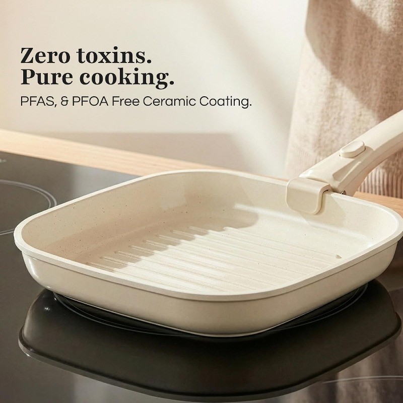 Grill Pan [FOR INDOOR COOKING] – Non-Stick Square Frying Pan for Stove Tops
