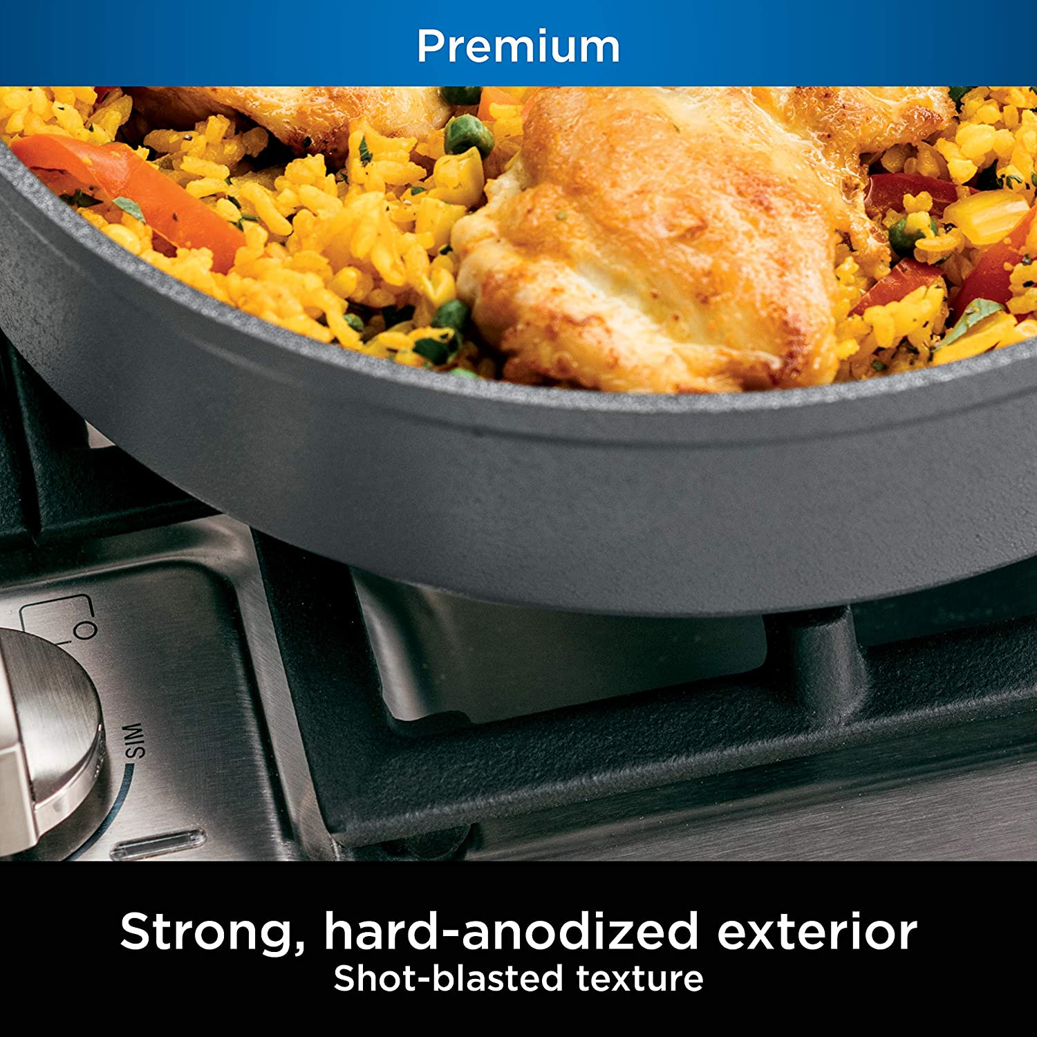 Neverstick Premium 10-Piece Nonstick Cookware Set, Oven Safe, Slate Grey