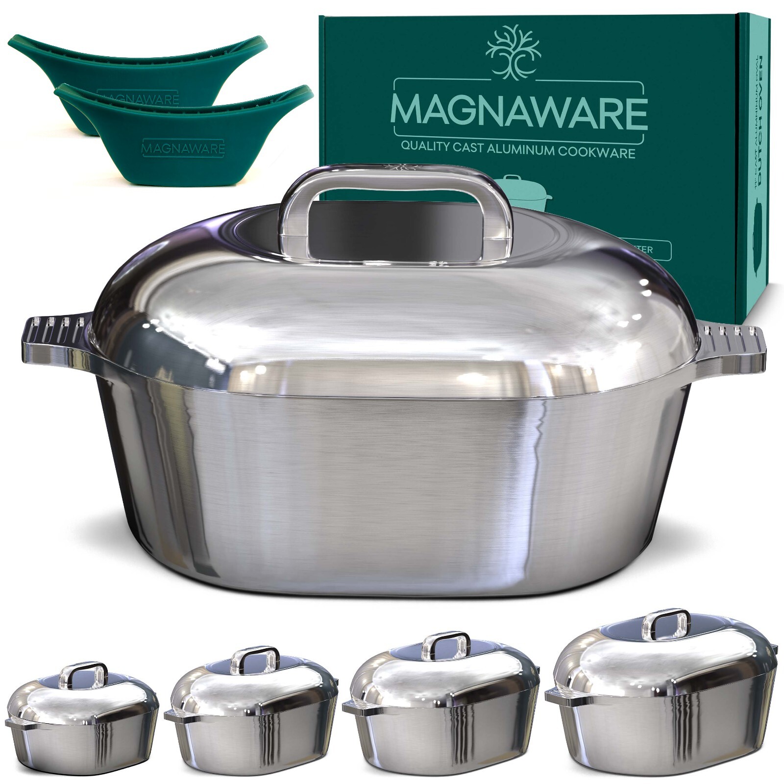 MAGNAWARE Quality Cast Aluminum Oval Dutch Oven – 5 QT 11″ *Like MAGNALITE*