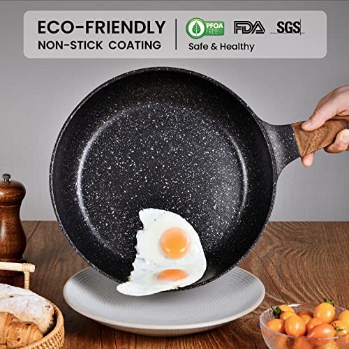 Nonstick Frying Pans Set with Lid, 10 In 11.5 In Aluminum 10 inch + 11.5 inch