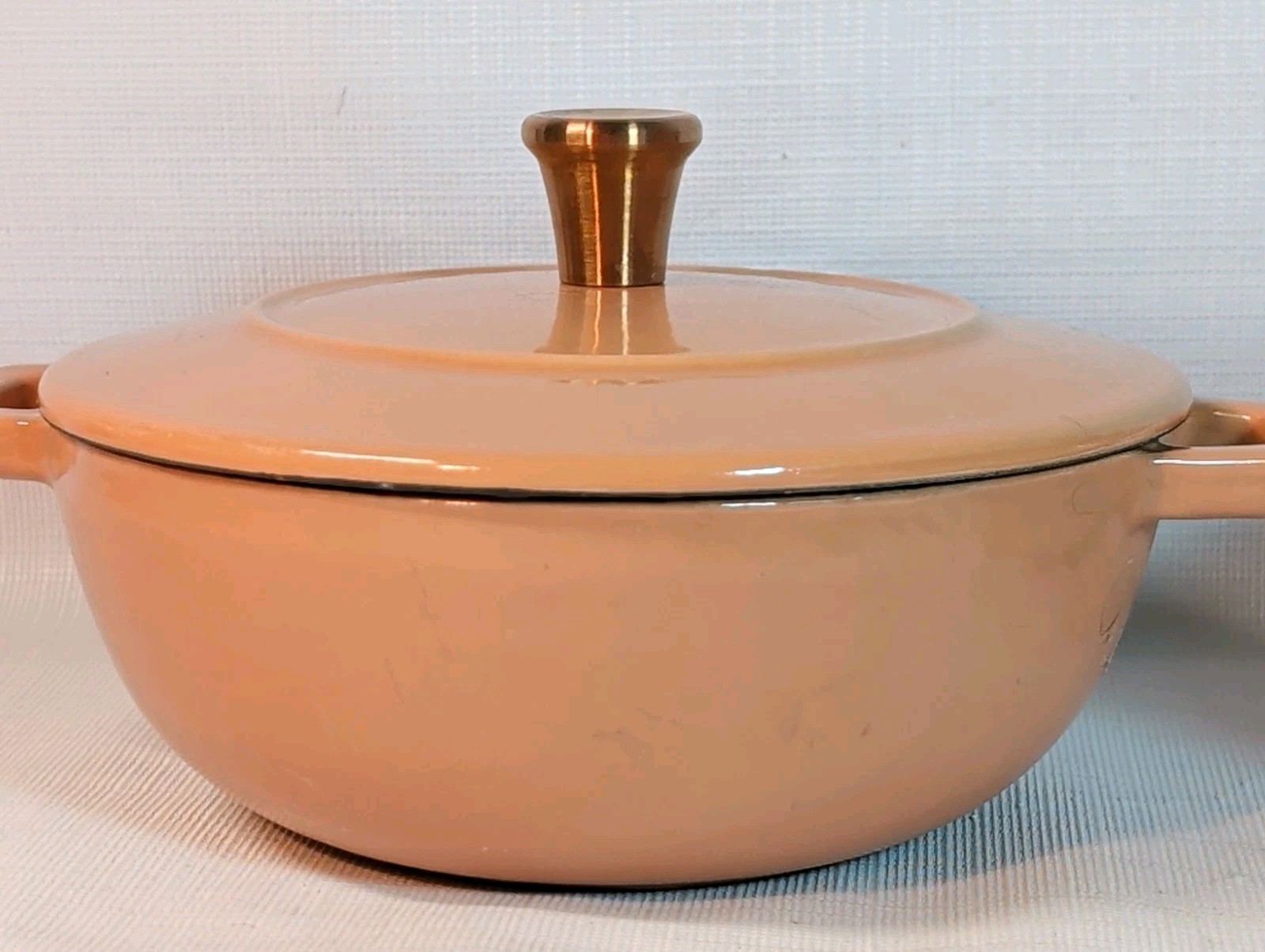 Pair Cast Iron Mini Cocotte & Lid Round Mini Dutch Oven Ramekin Threshold Enamel