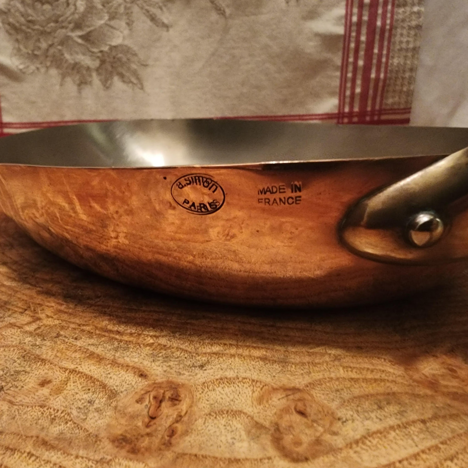 Made In France A.Simon Copper Fish Pan Stainless Steel 13.75×9.25in diameter 3lb
