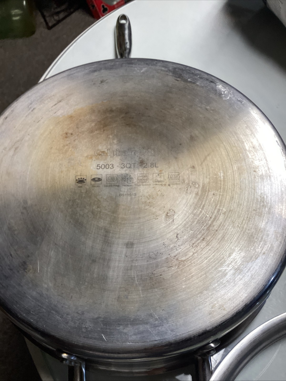 Calphalon Stainless Steel 3 Quart Frying Pan 2 Handles 5003 Induction Ready