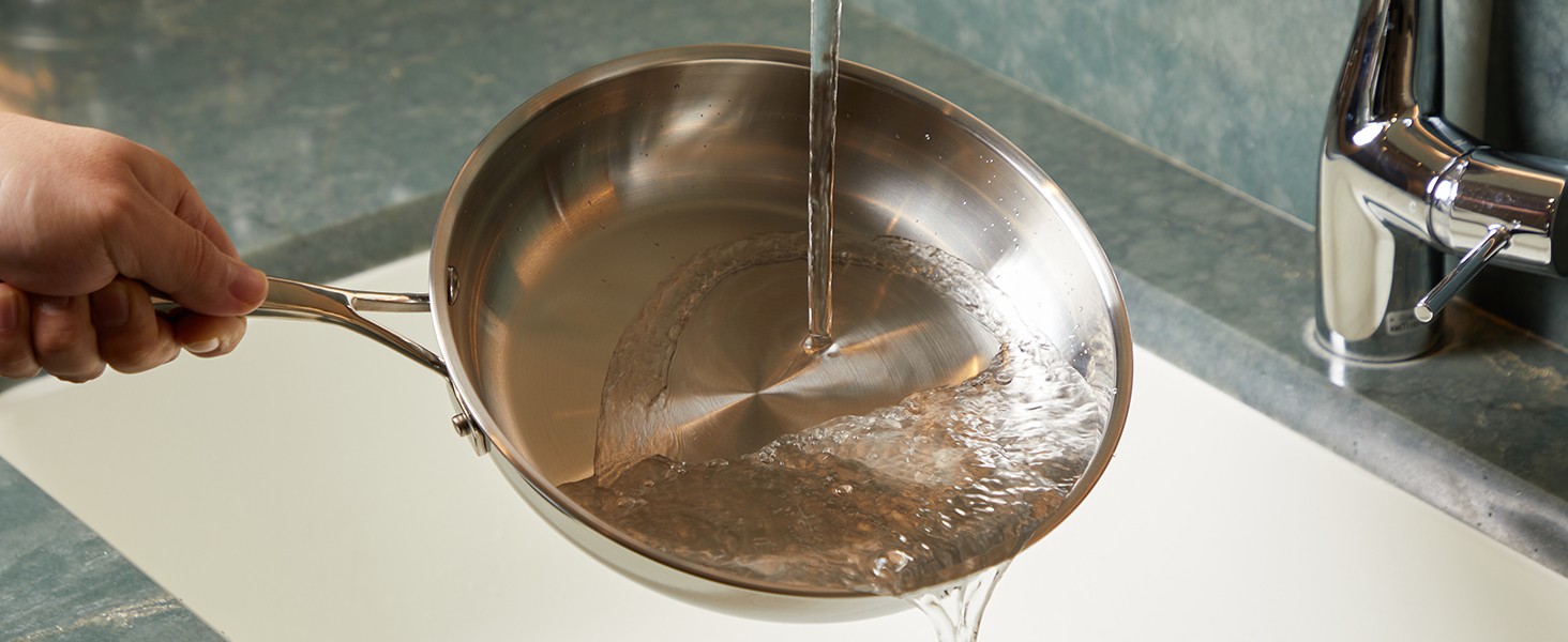 12 Inch/ 4.5 QT 5-Ply Stainless Steel Saute Pan with Glass Lid | Compatible with