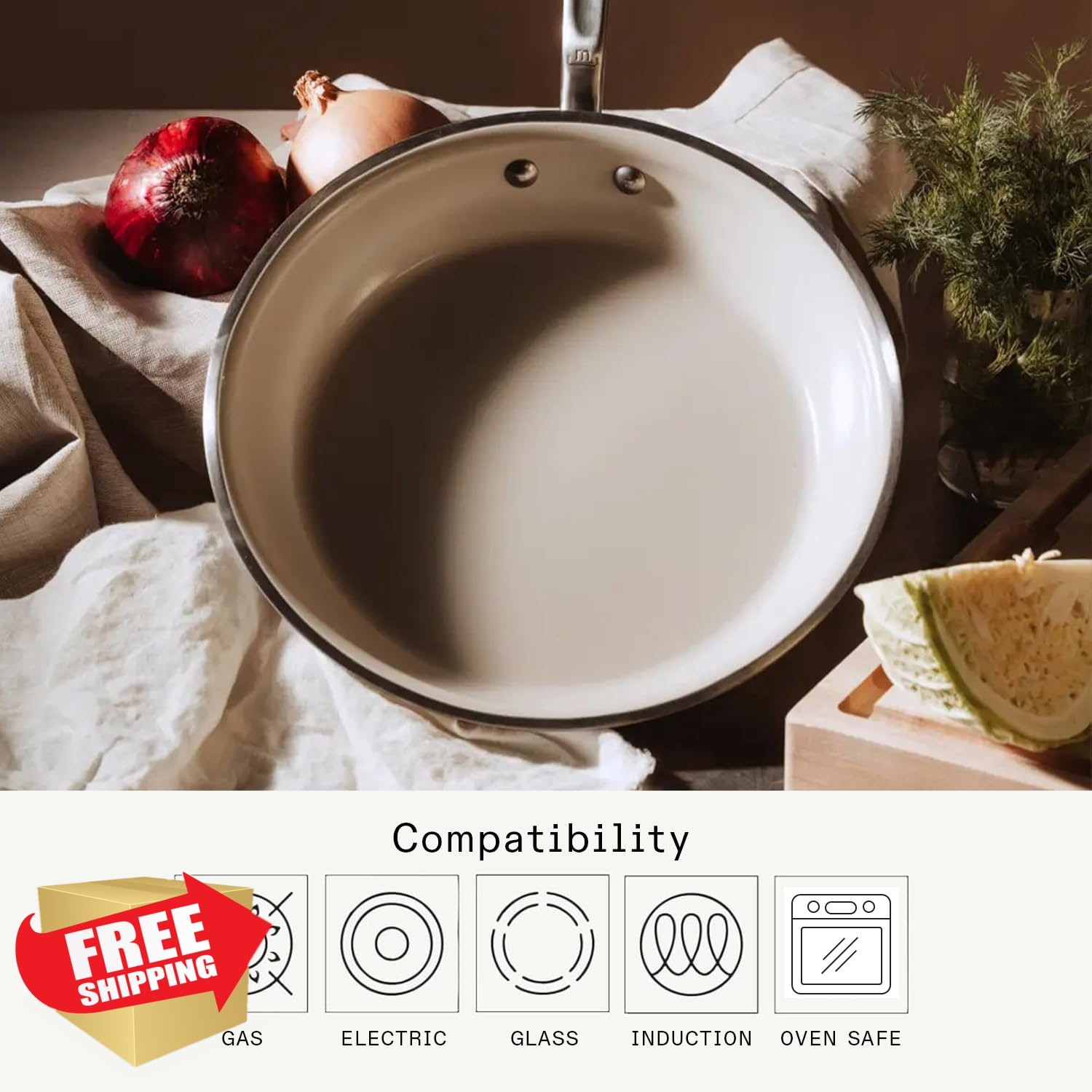 Made In Cookware – 8″ CeramiClad Non Stick Frying Pan (Stainless Handle) – 5-…