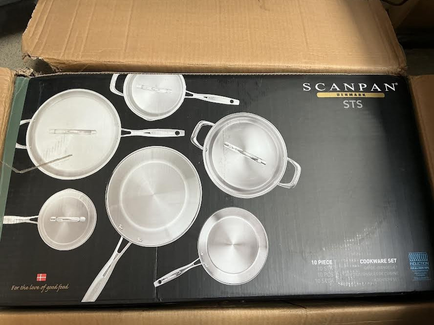 Scanpan STS Stainless Steel 10-Piece Cookware Set, 18/10 Stainless Steel Body