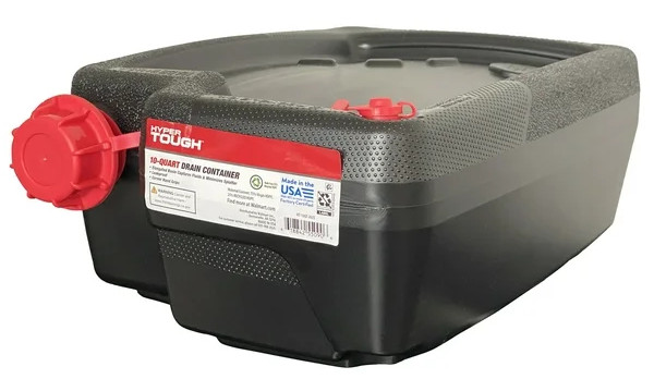 Oil Change Drain Container 10 Quart Large Pan leak-proof High Capacity Car Auto