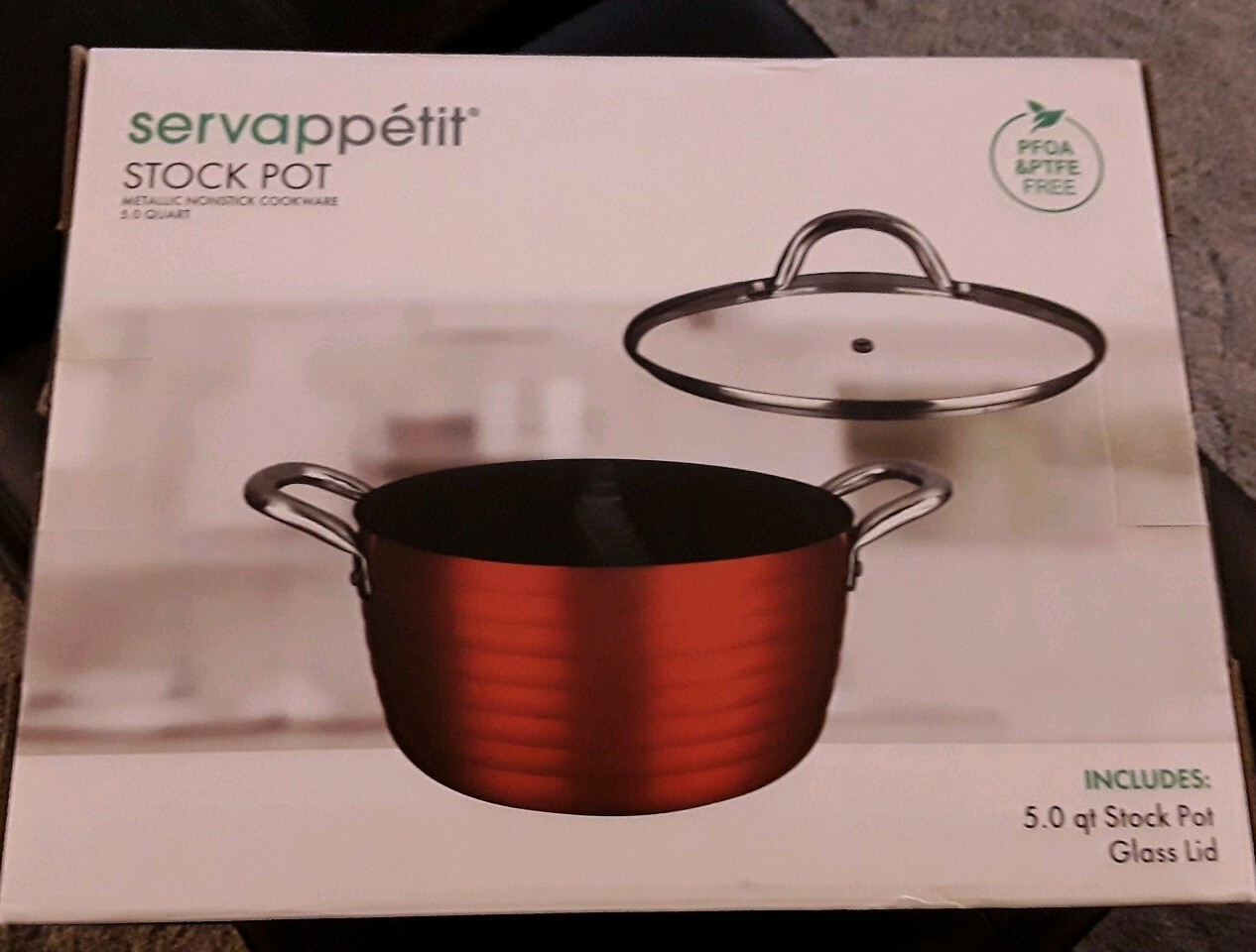 Servappetit 5QT Stockpot with Lid Brand New!!! anodized aluminum red in color!!