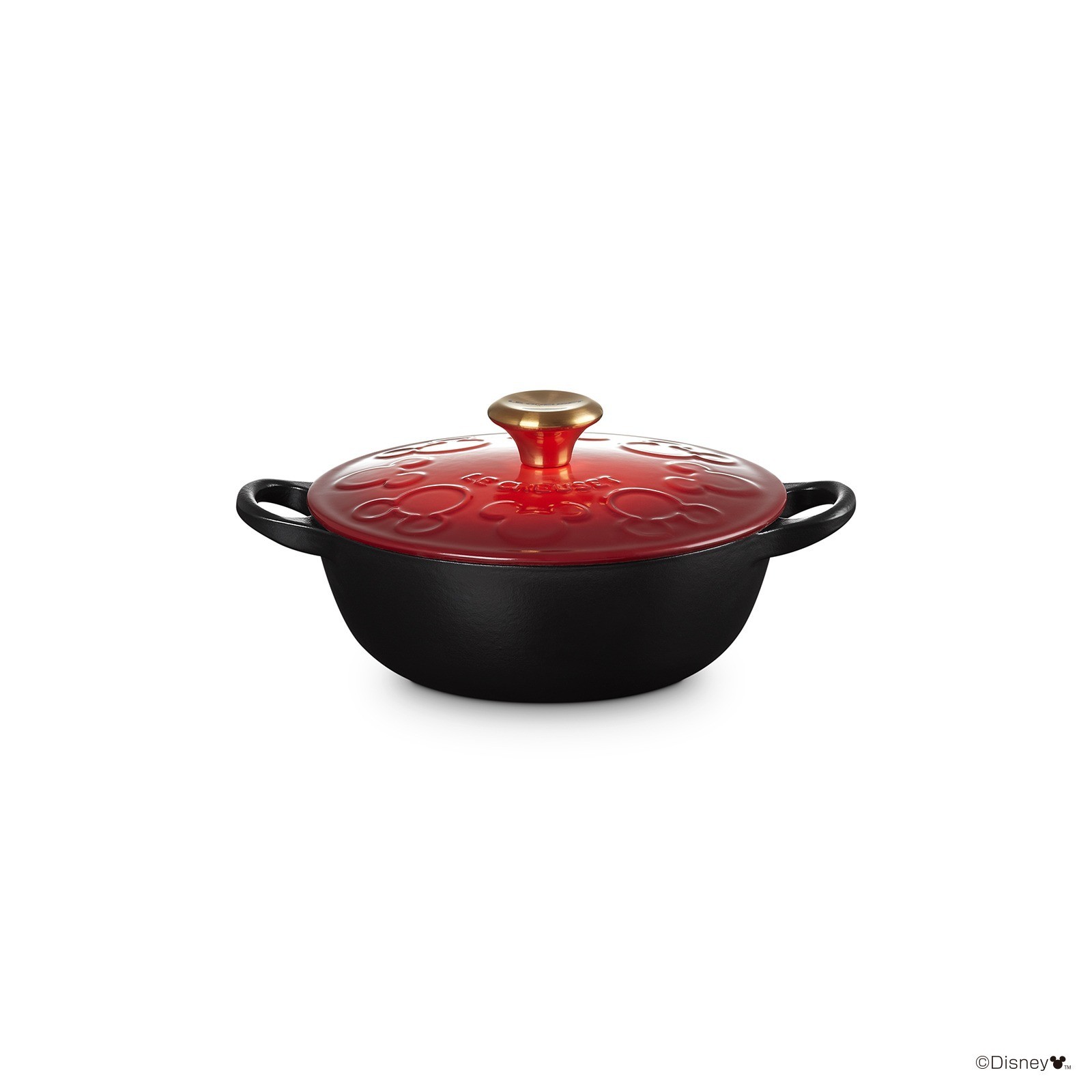 Le Creuset Cast Iron Mickey Mouse Marmite Cherry Red matt Black 18cm