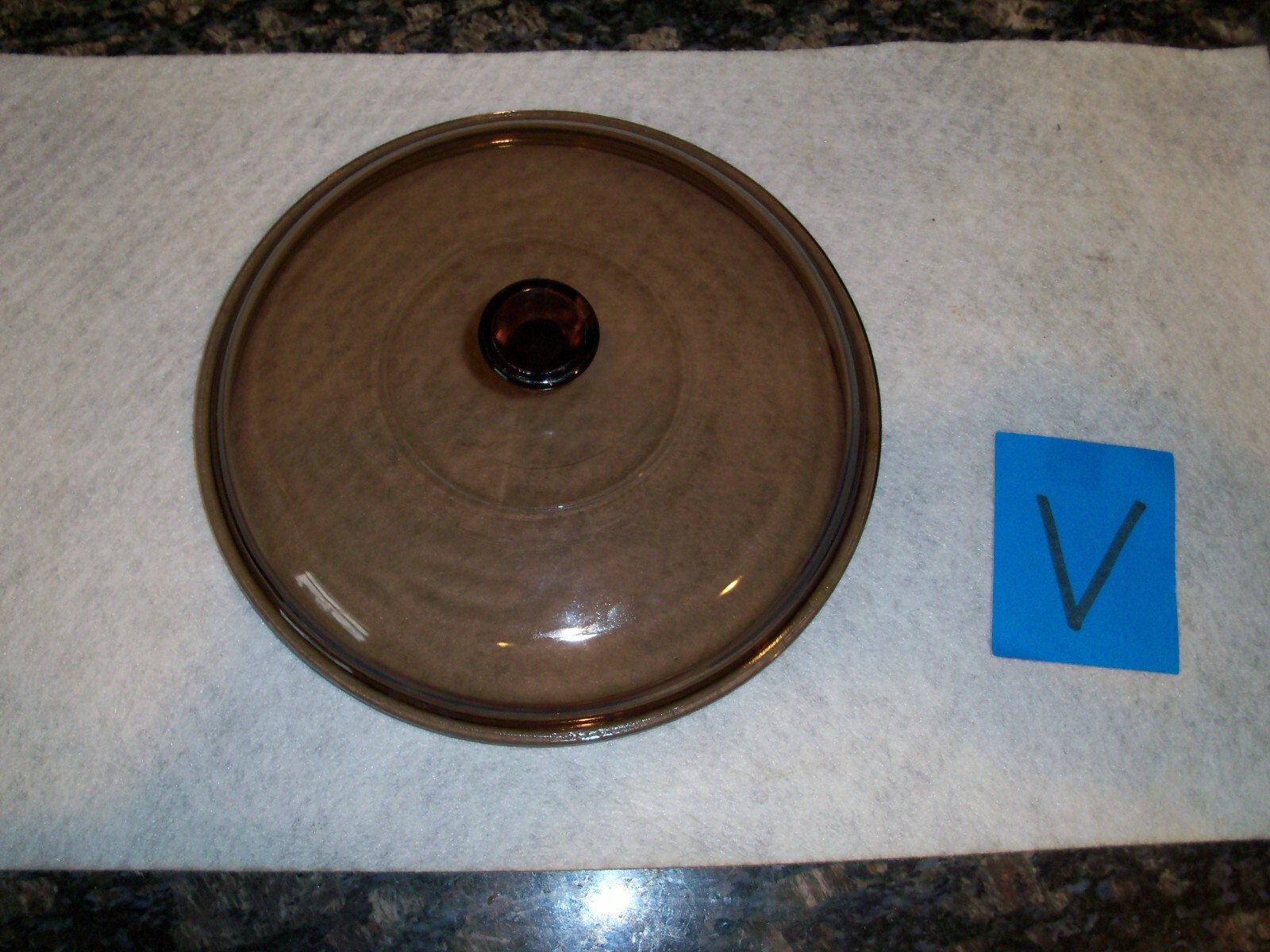 CORNING WARE PYREX REPLACEMENT LID ONLY VISIONS AMBER ROUND GLASS P-83-C