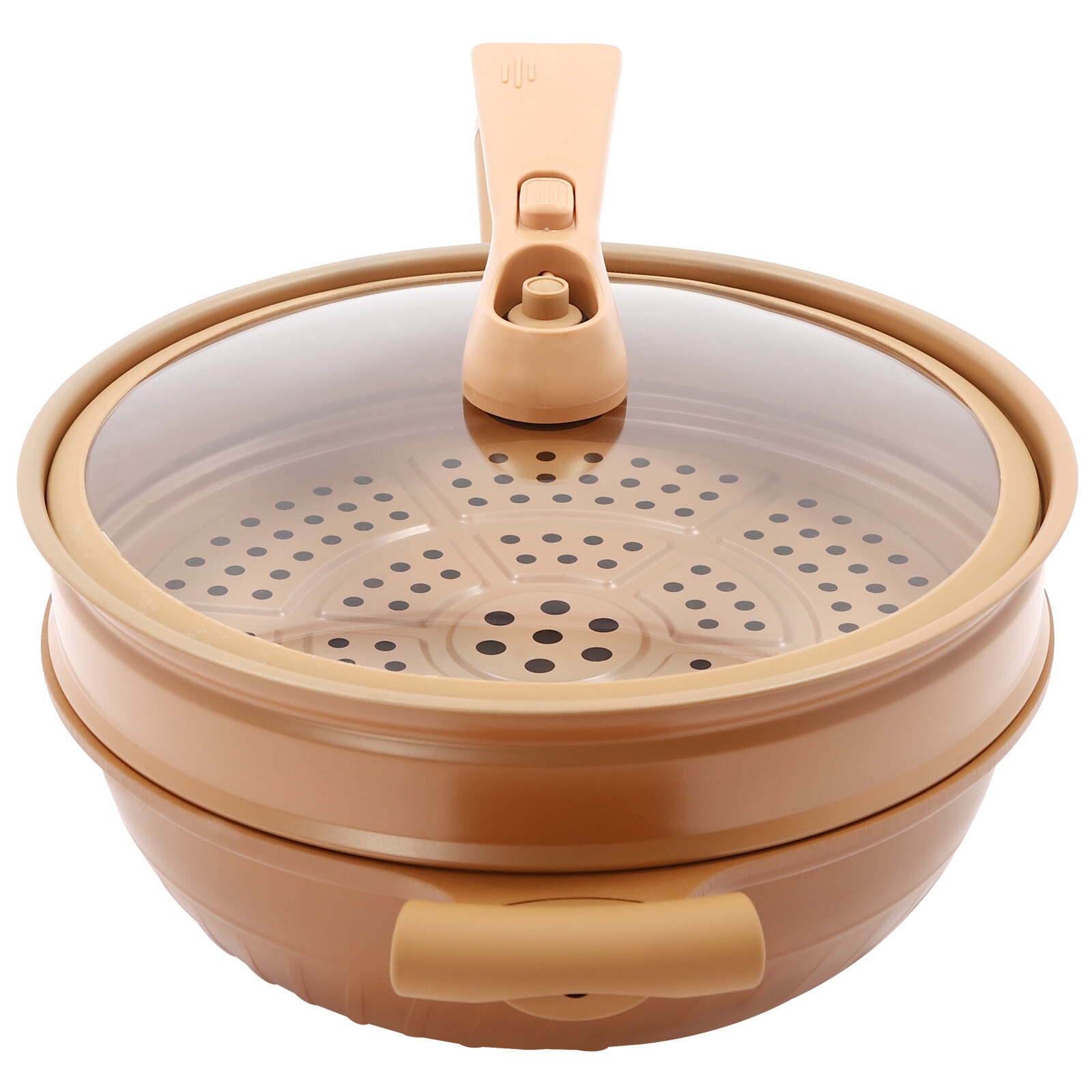32cm Micro Pressure Cooker Pan – Die-Cast Aluminum Non-Stick With Steamer